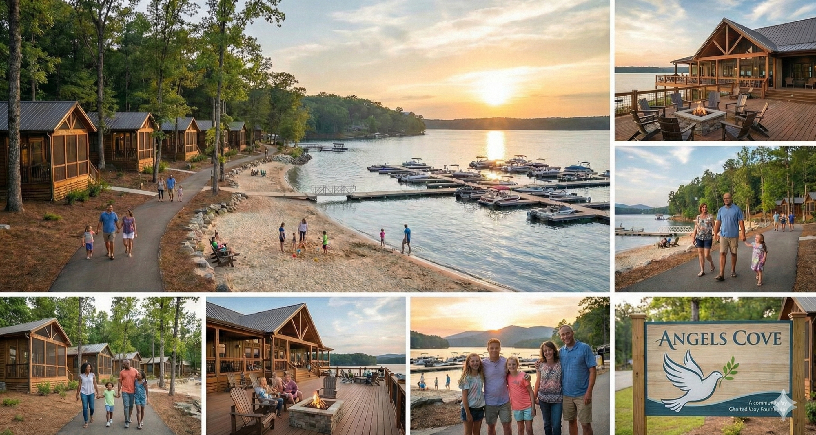 Charted Way Foundation Community Rendering - A beautiful lakeside community designed for families facing medical hardship